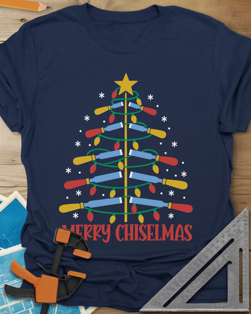 Chiselmas Tee — navy