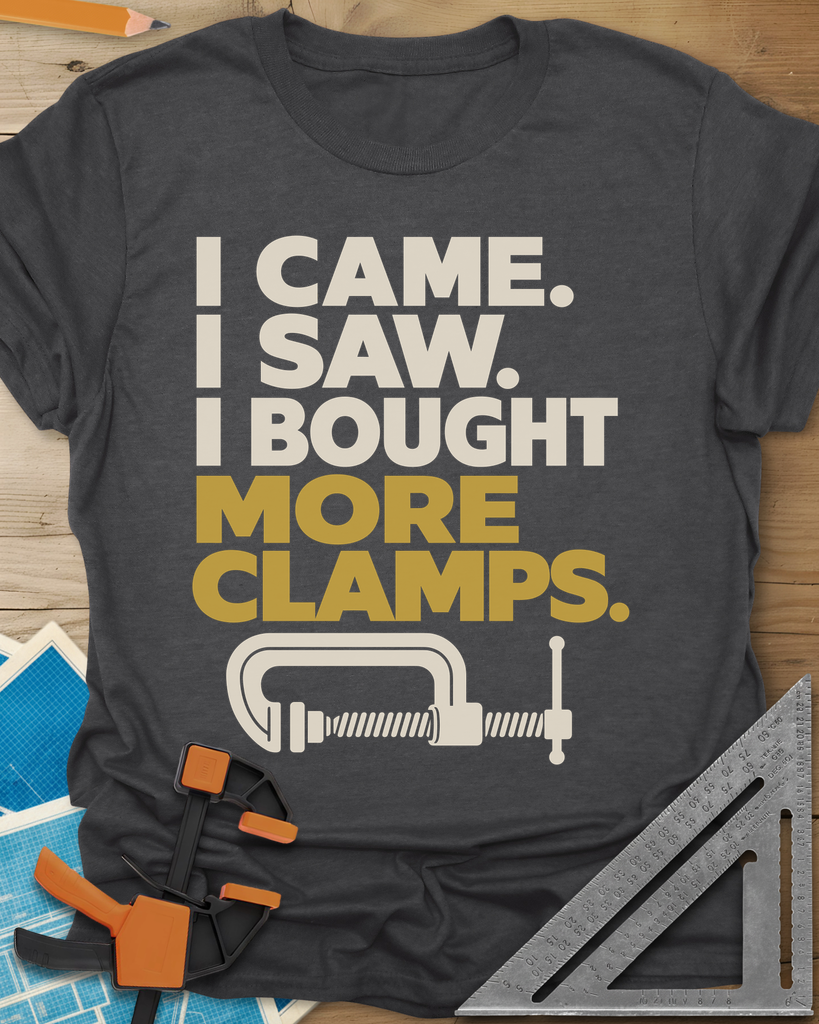 More Clamps Tee — dark_heather_grey