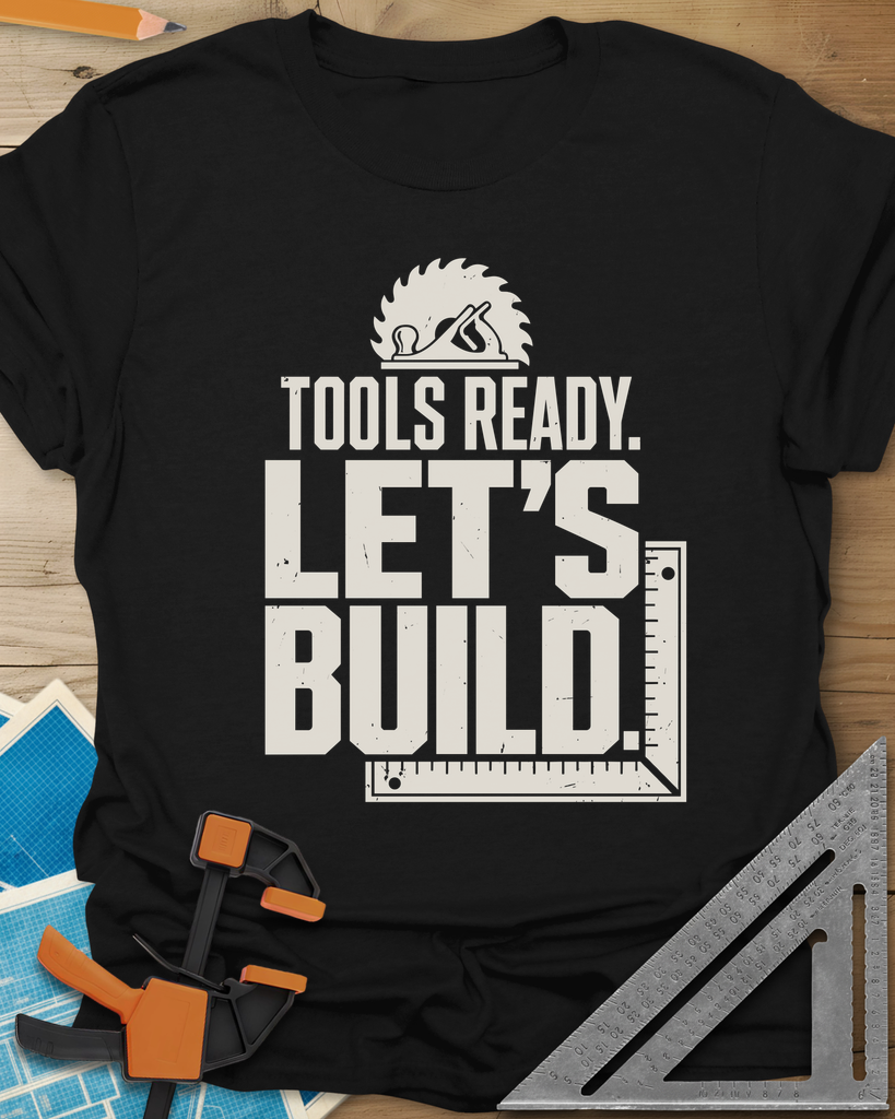 Let'S Build Tee — black