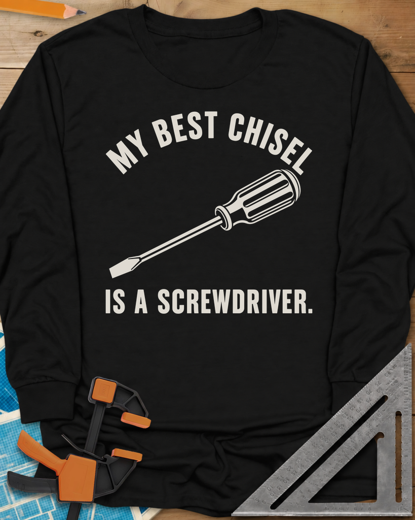 Chisel Screwdriver Long Sleeve Tee — black