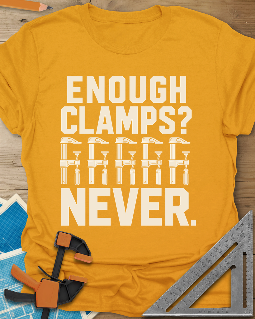 Enough Clamps Tee — gold