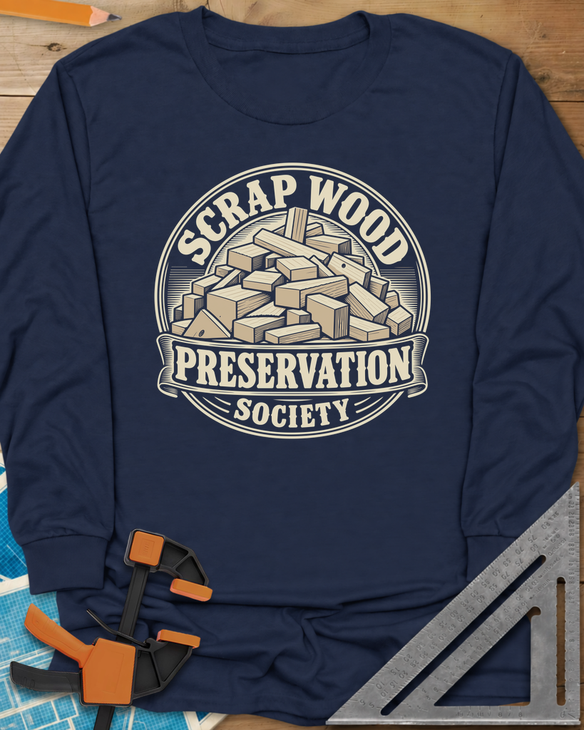 Scrap Wood Society Long Sleeve Tee — navy