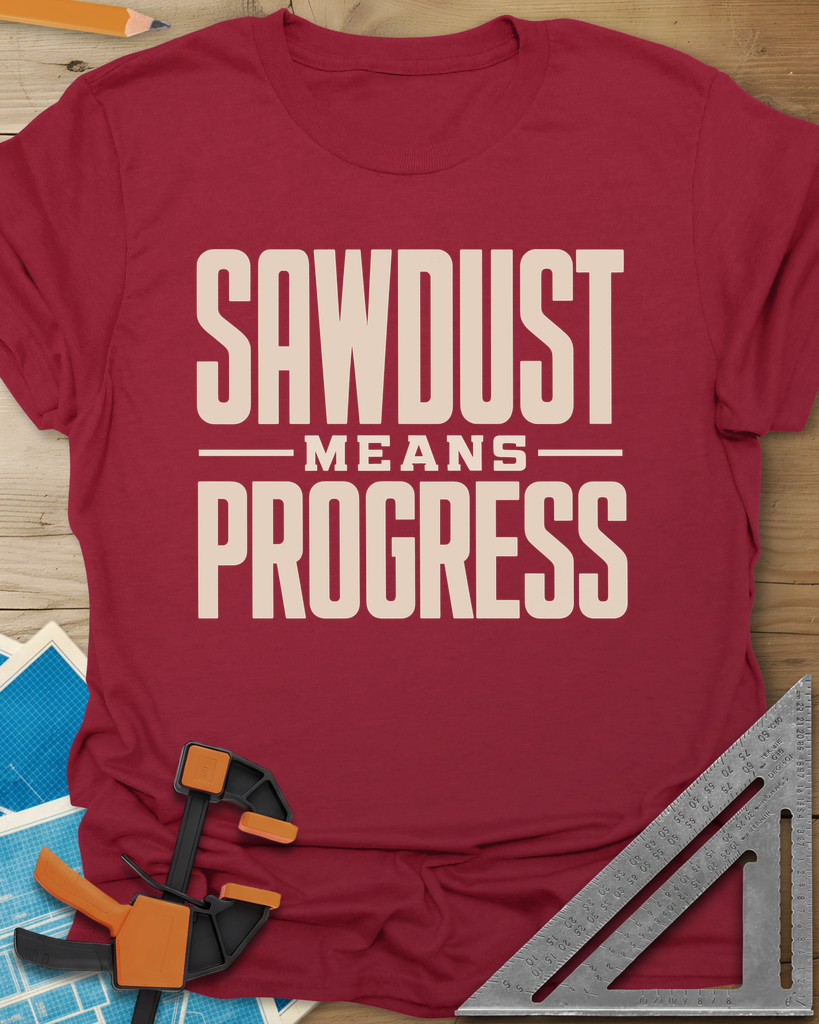 Sawdust Progress Tee — cardinal_red