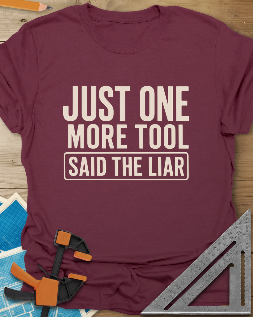 More Tools Tee — maroon