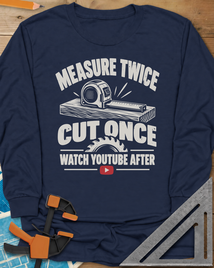 Watch YouTube After Long Sleeve Tee — navy