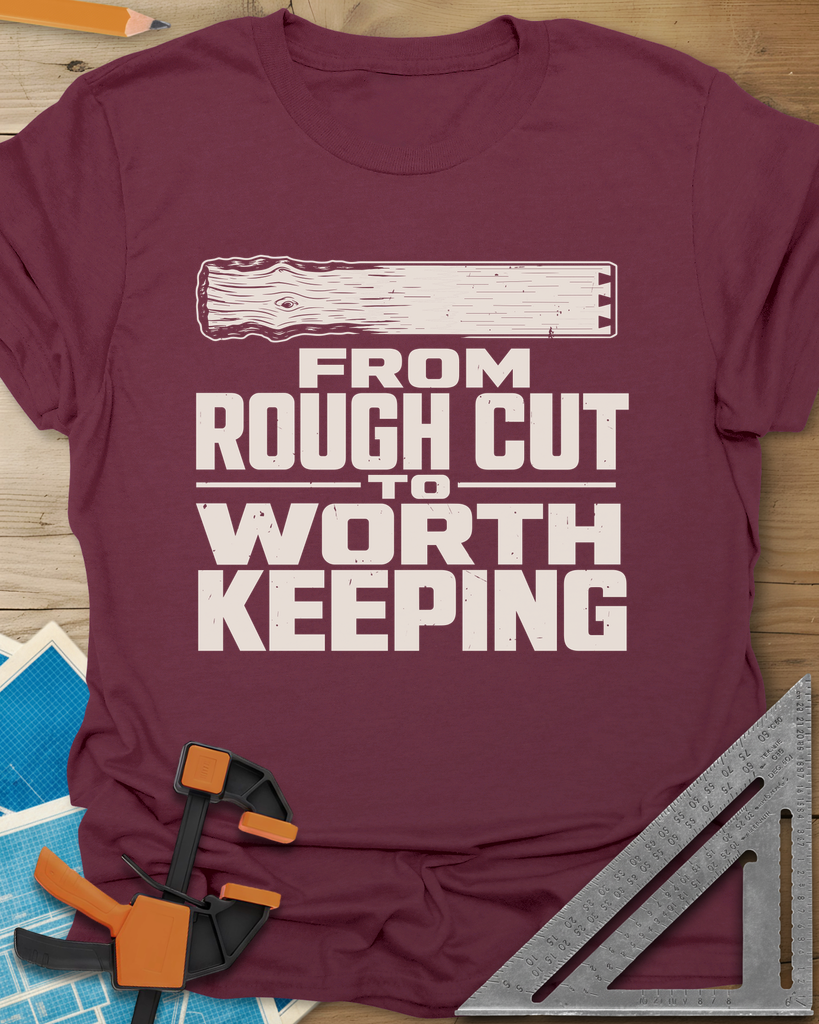 Rough To Worthy Tee — maroon