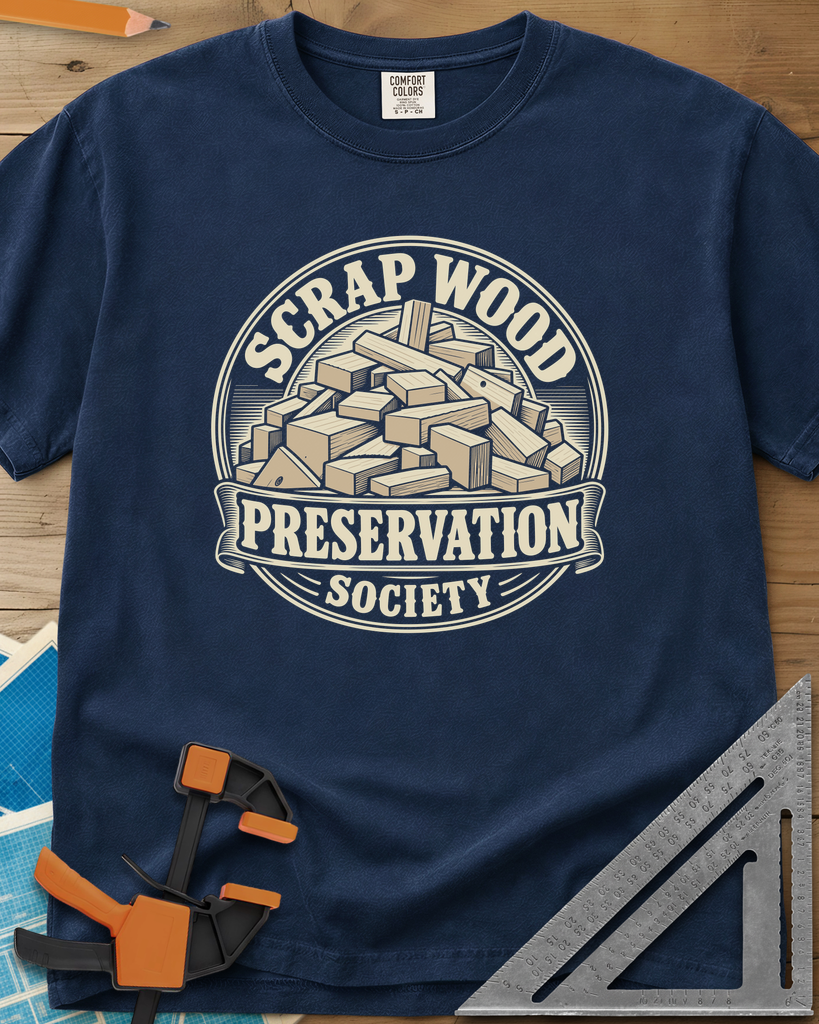 Scrap Wood Society - Premium Heavyweight Tee — navy