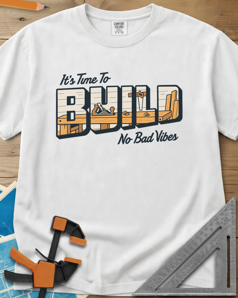 Build Time - Premium Heavyweight Tee — white