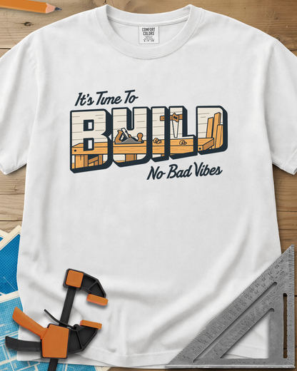 Build Time - Premium Heavyweight Tee — white
