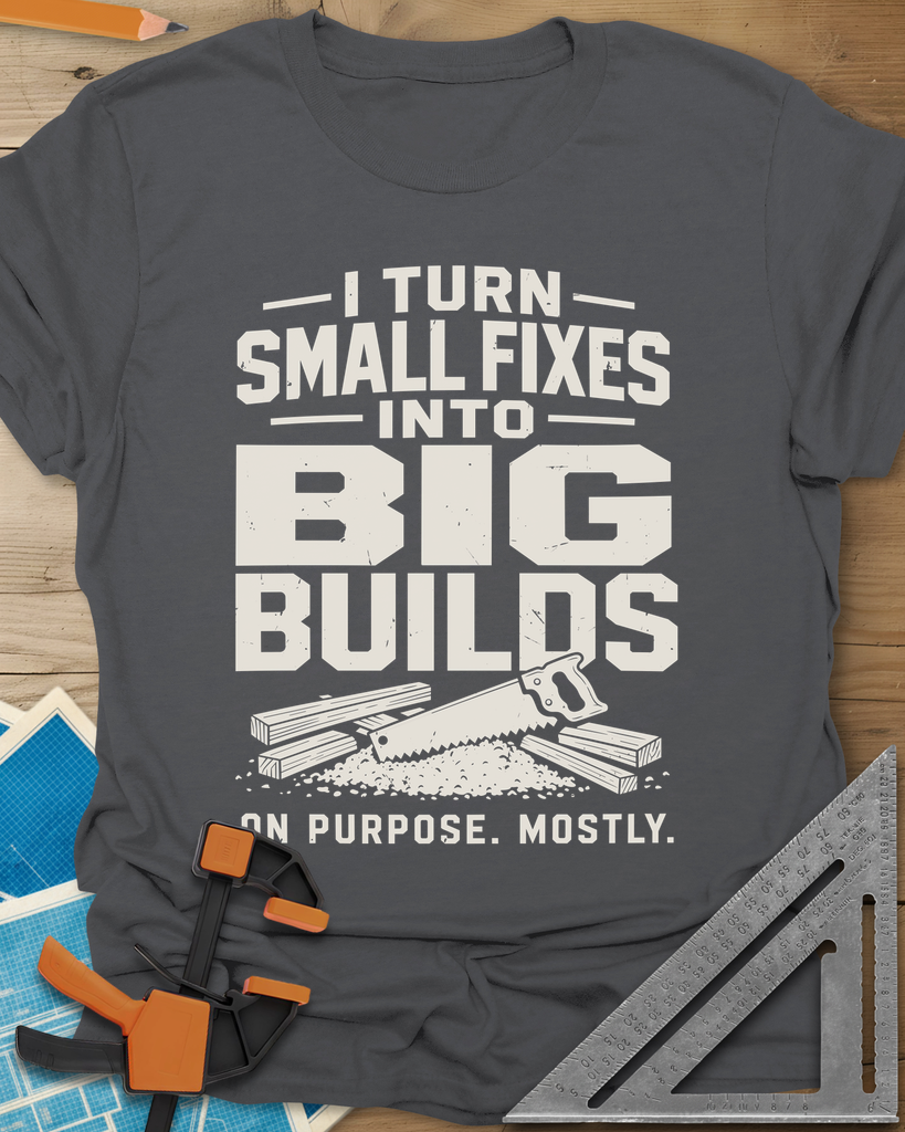 Big Builds Tee — charcoal