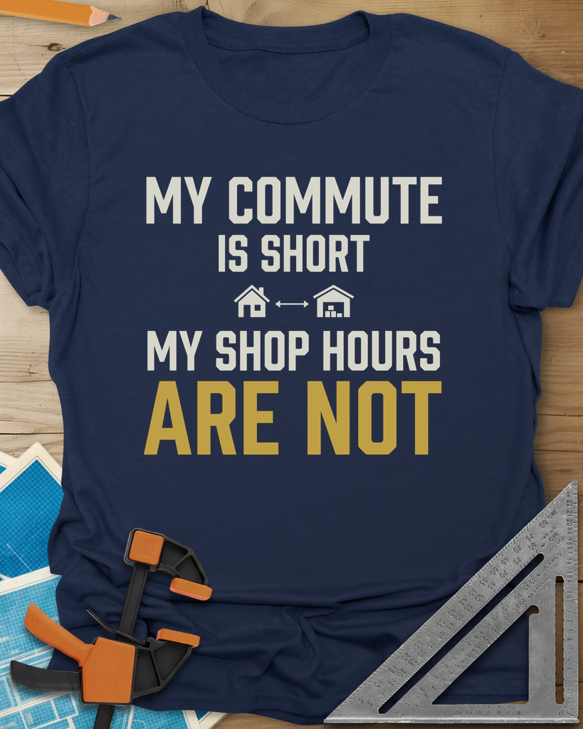 My Commute Is Short Tee — navy