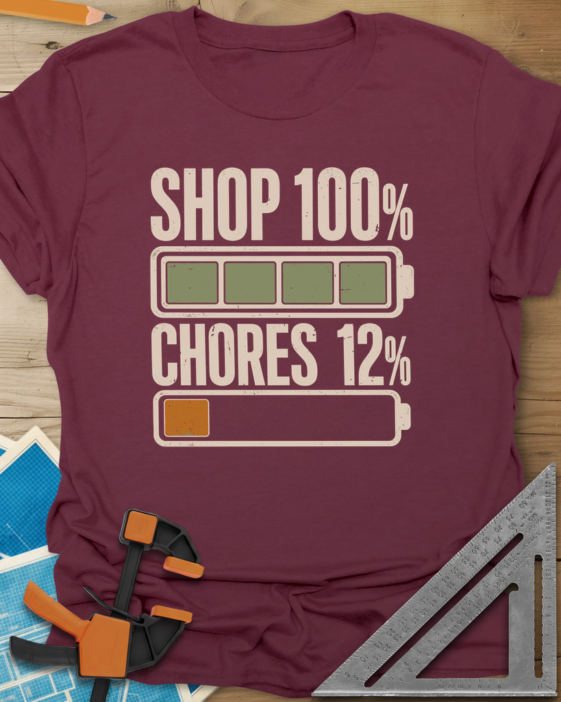 Shop 100% Tee — maroon