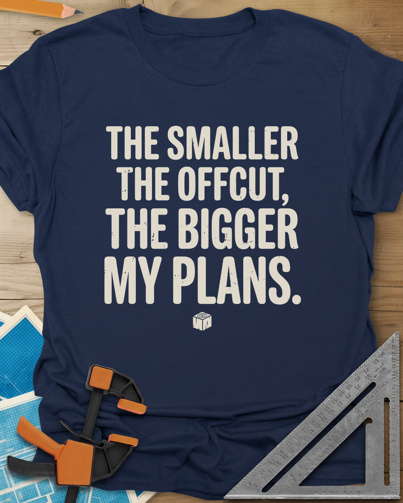 The Smaller The Offcut Tee — navy
