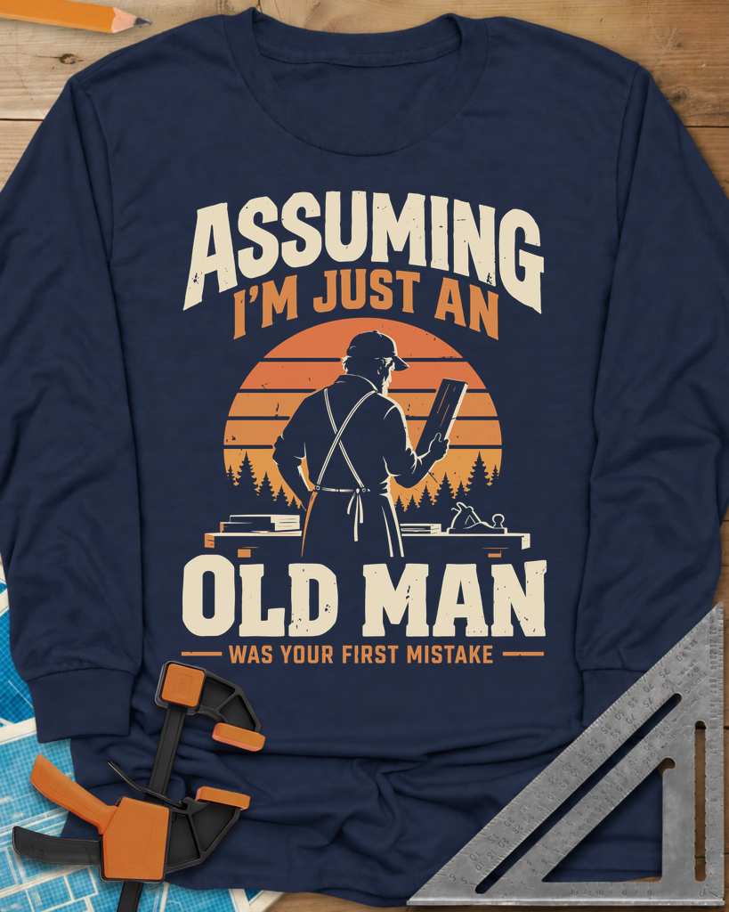 Old Man Mistake Long Sleeve Tee — navy