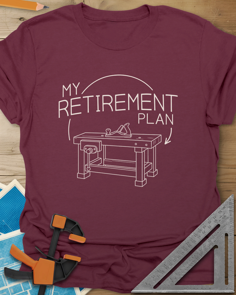 Retirement Plan Tee — maroon