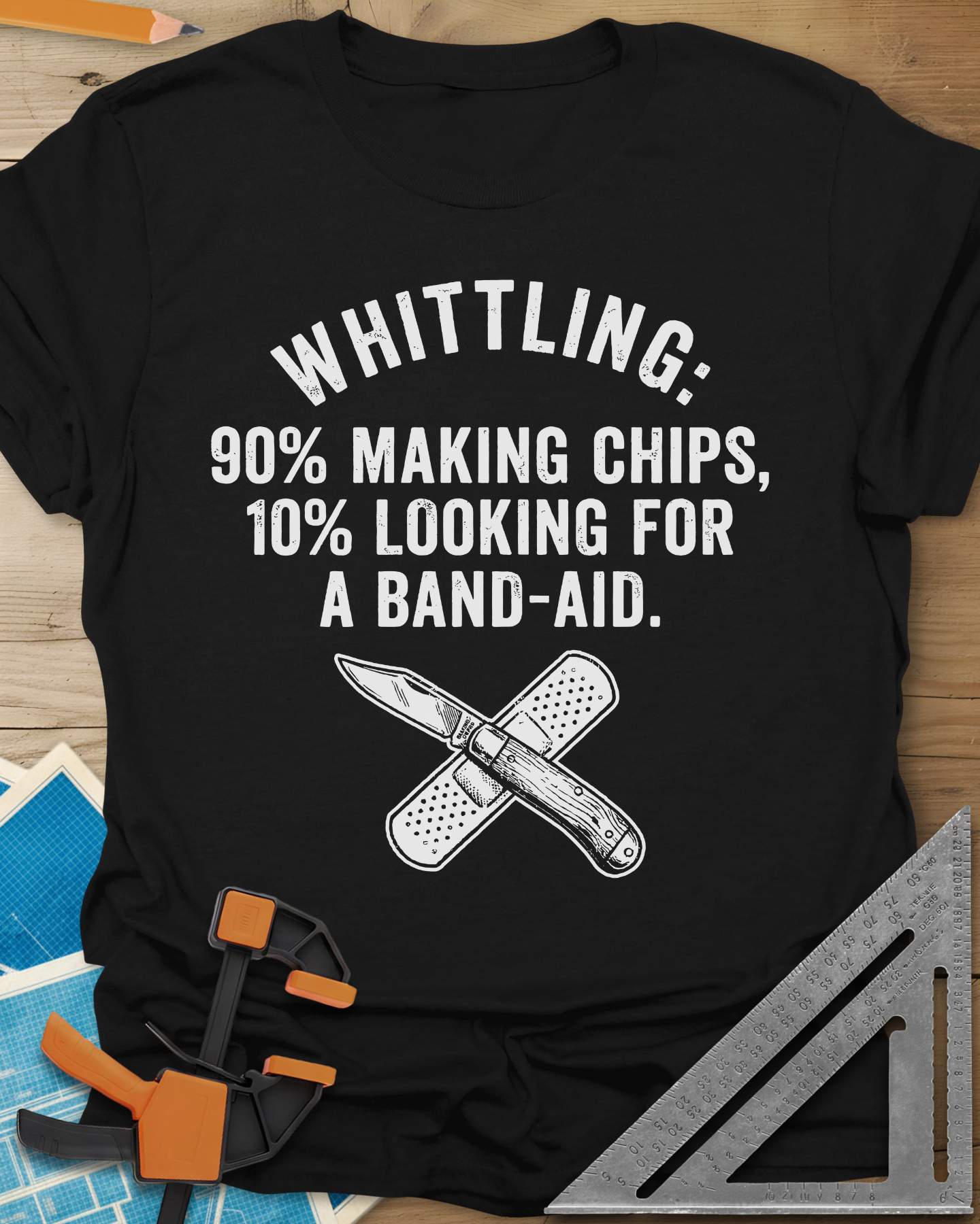 Whittling Band-Aid Tee