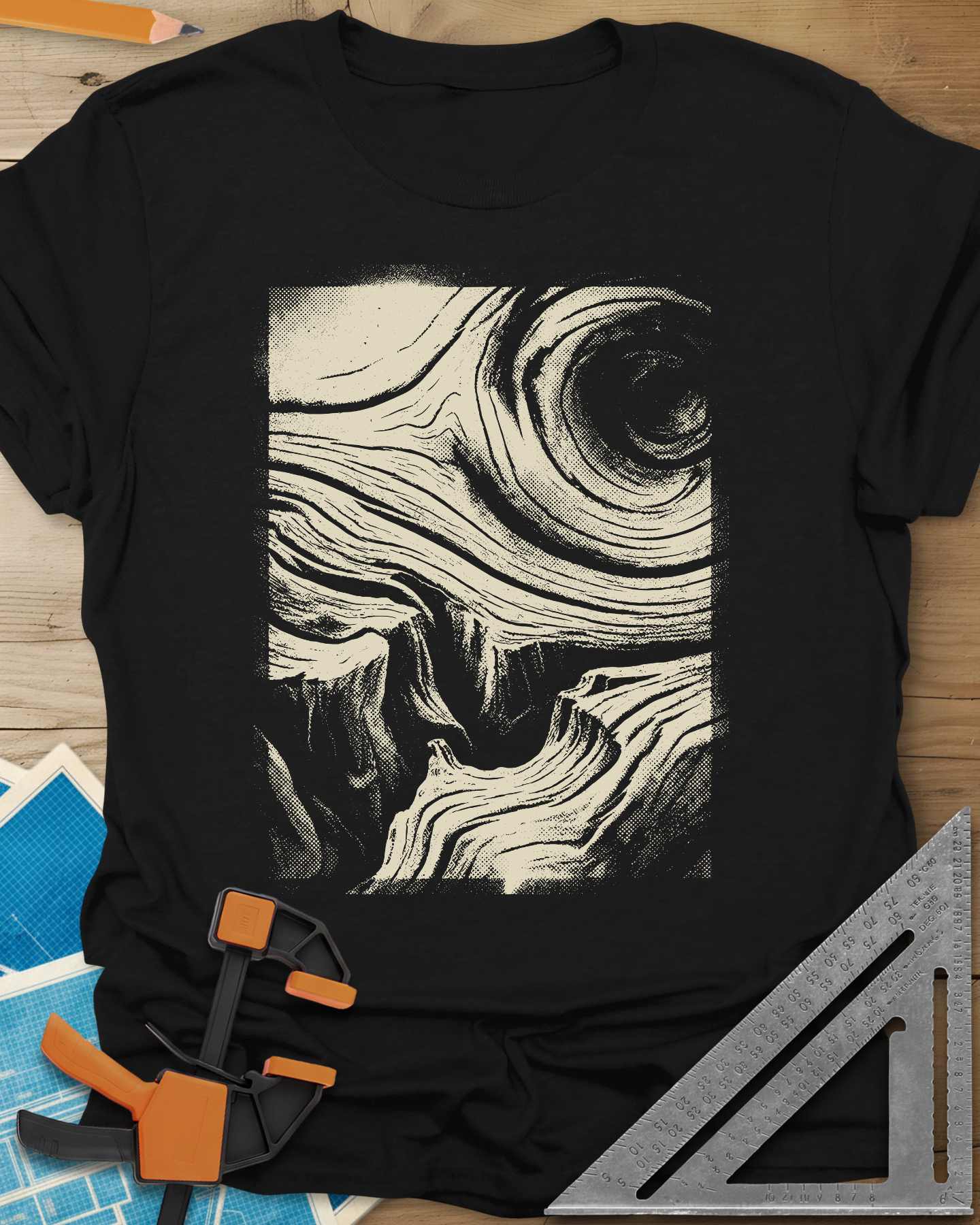 Wood Grain Skull Tee