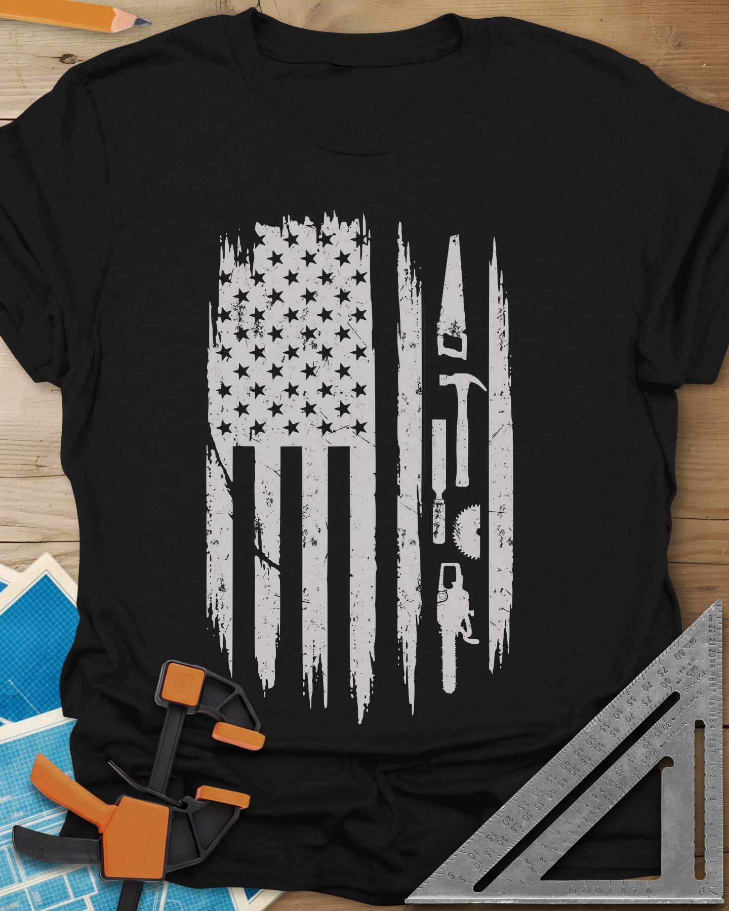 Woodworker Flag Tee