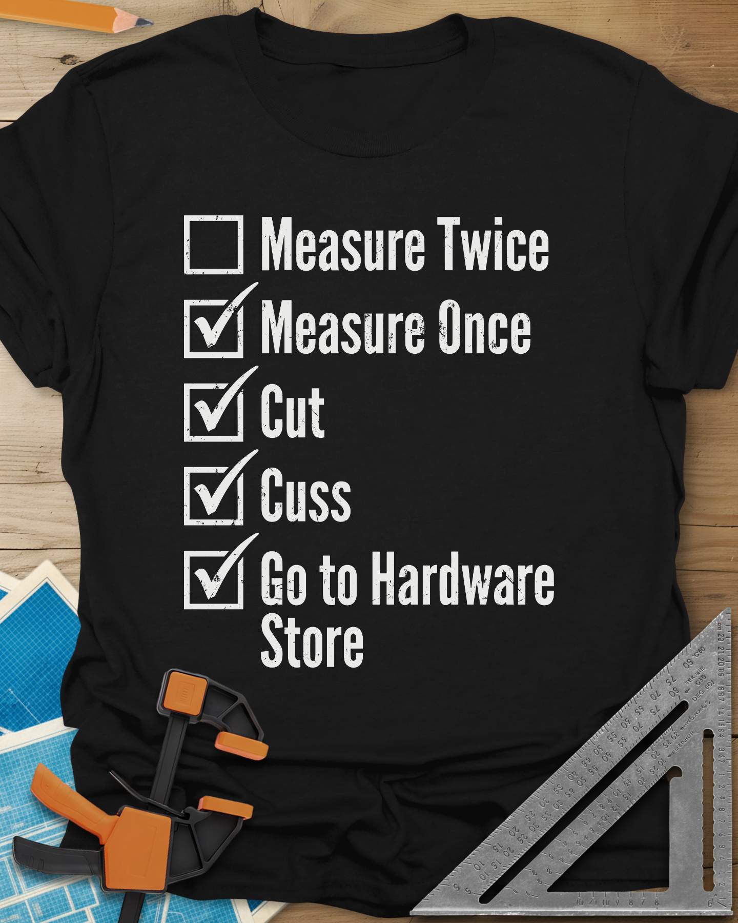 Measure Twice Checkbox Tee