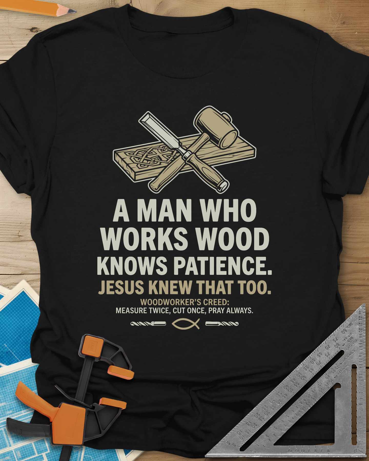 Works Wood Knows Patience Tee