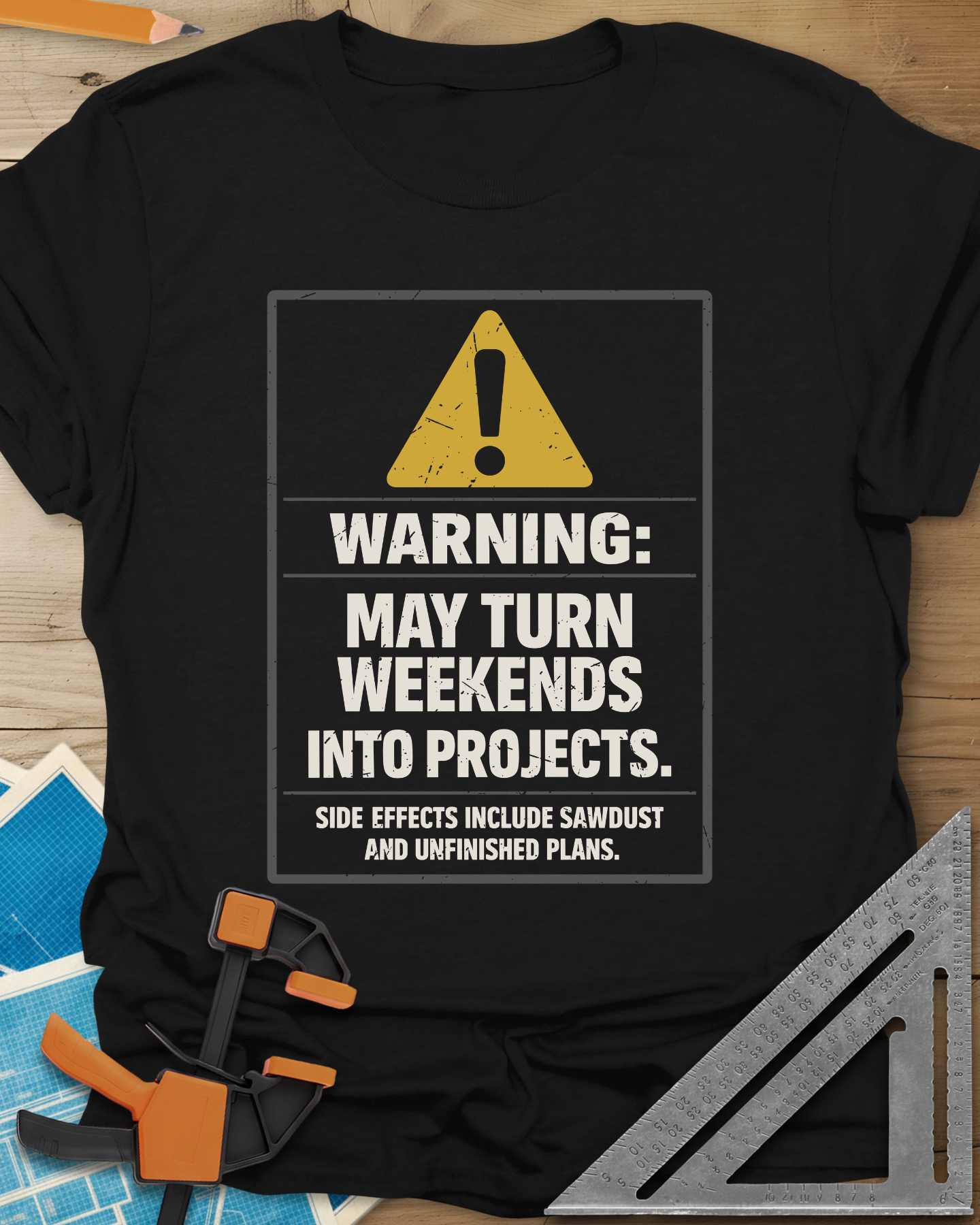 Warning Weekends Into Projects Tee