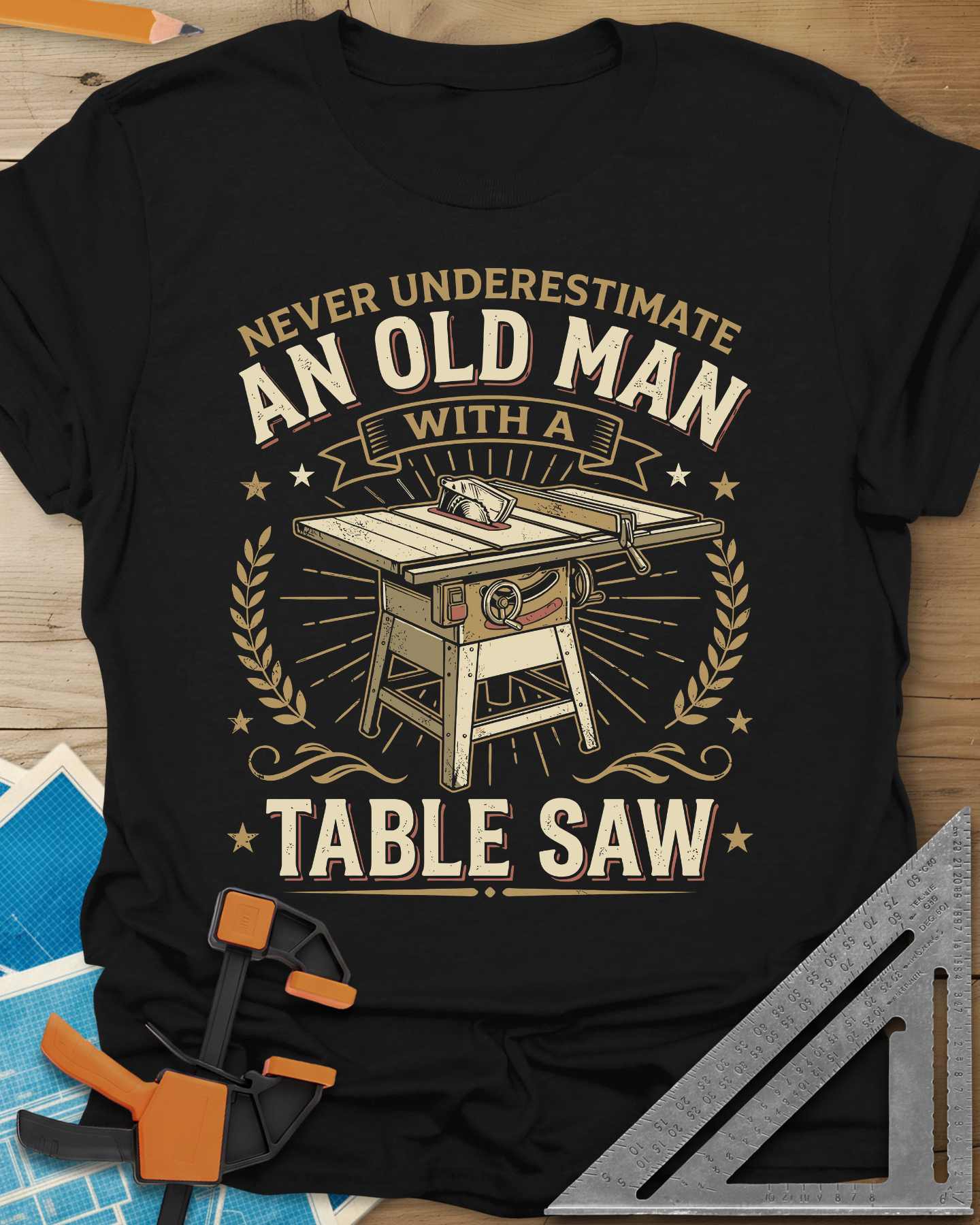 Old Man With A Table Saw Tee