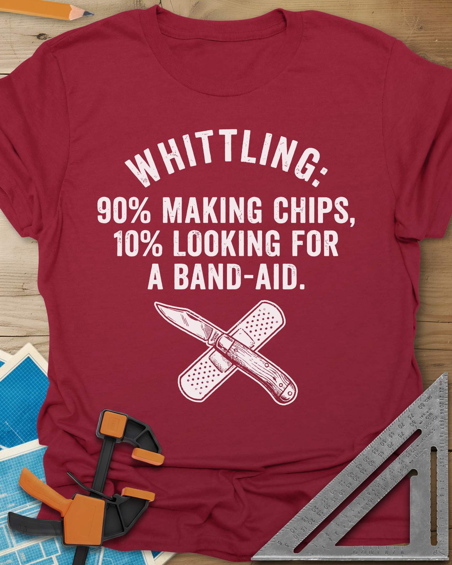 Whittling Band-Aid Tee