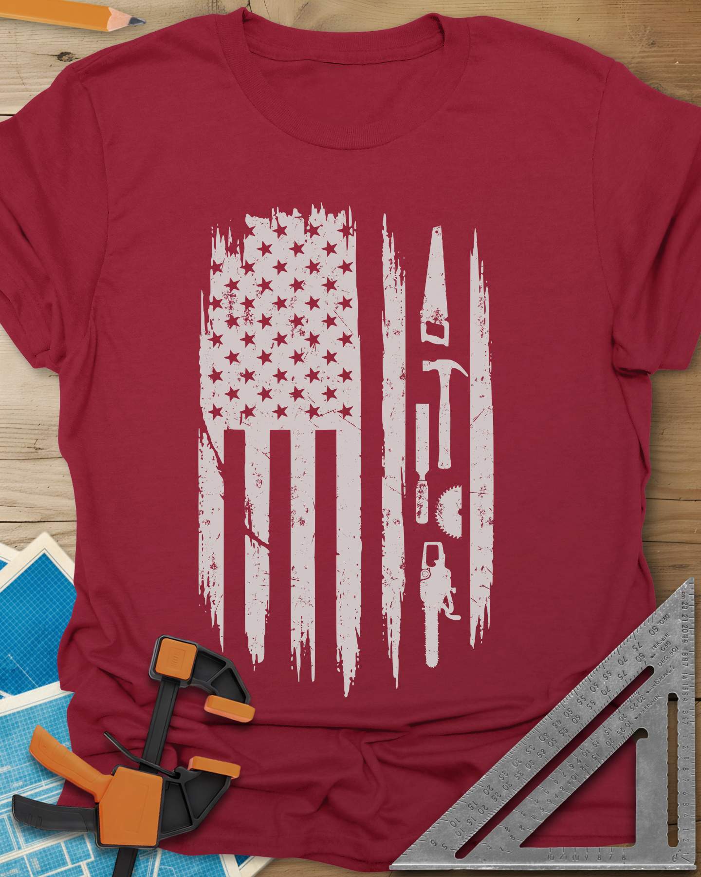 Woodworker Flag Tee