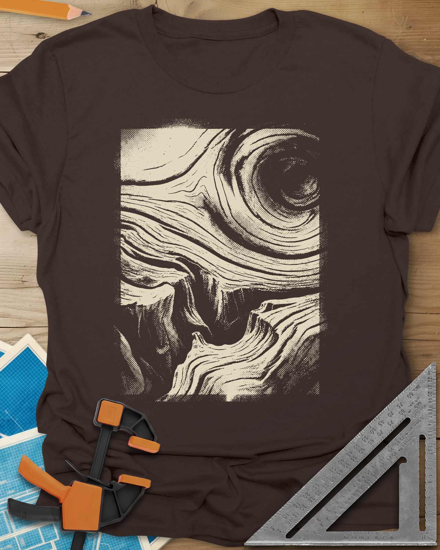 Wood Grain Skull Tee