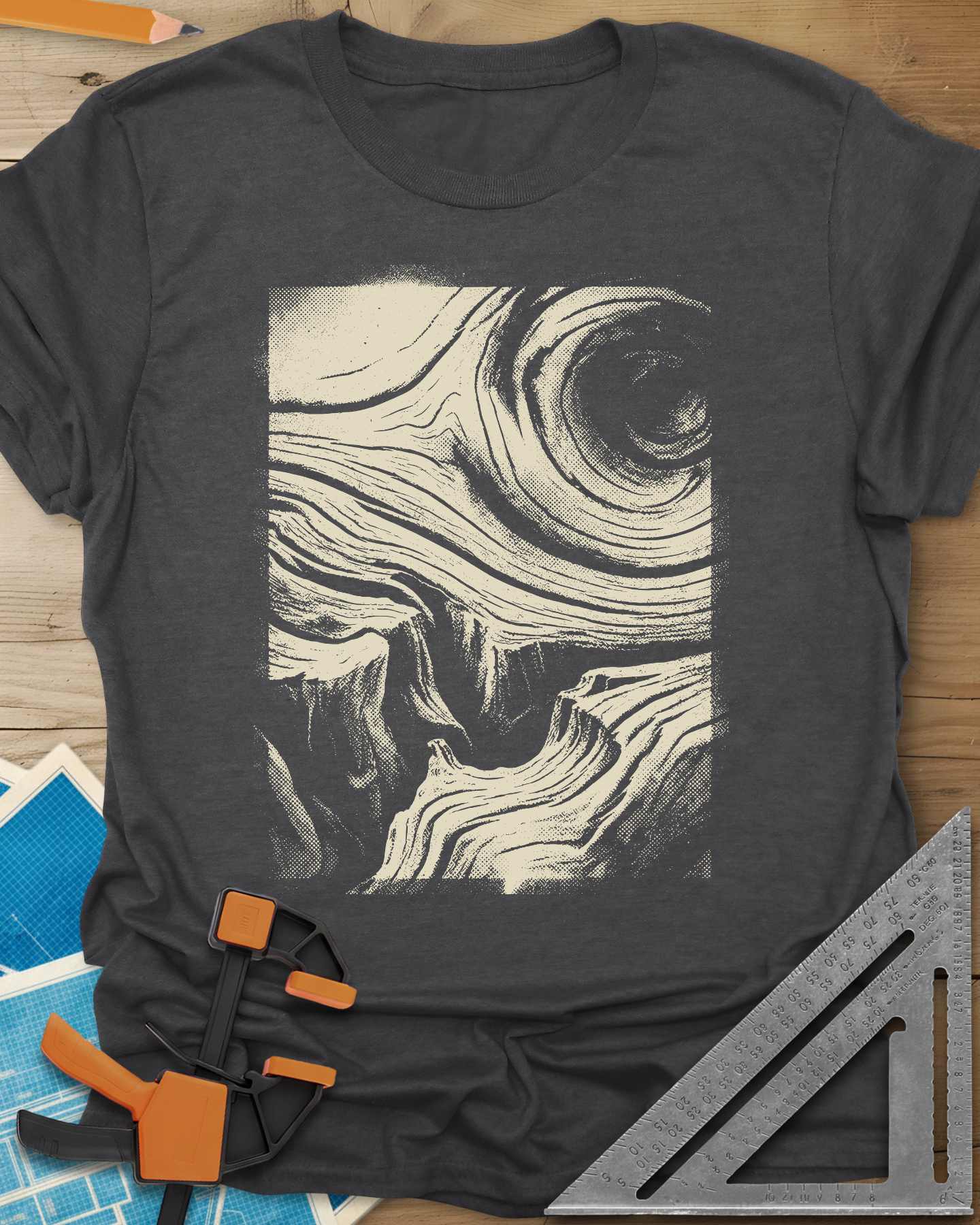Wood Grain Skull Tee