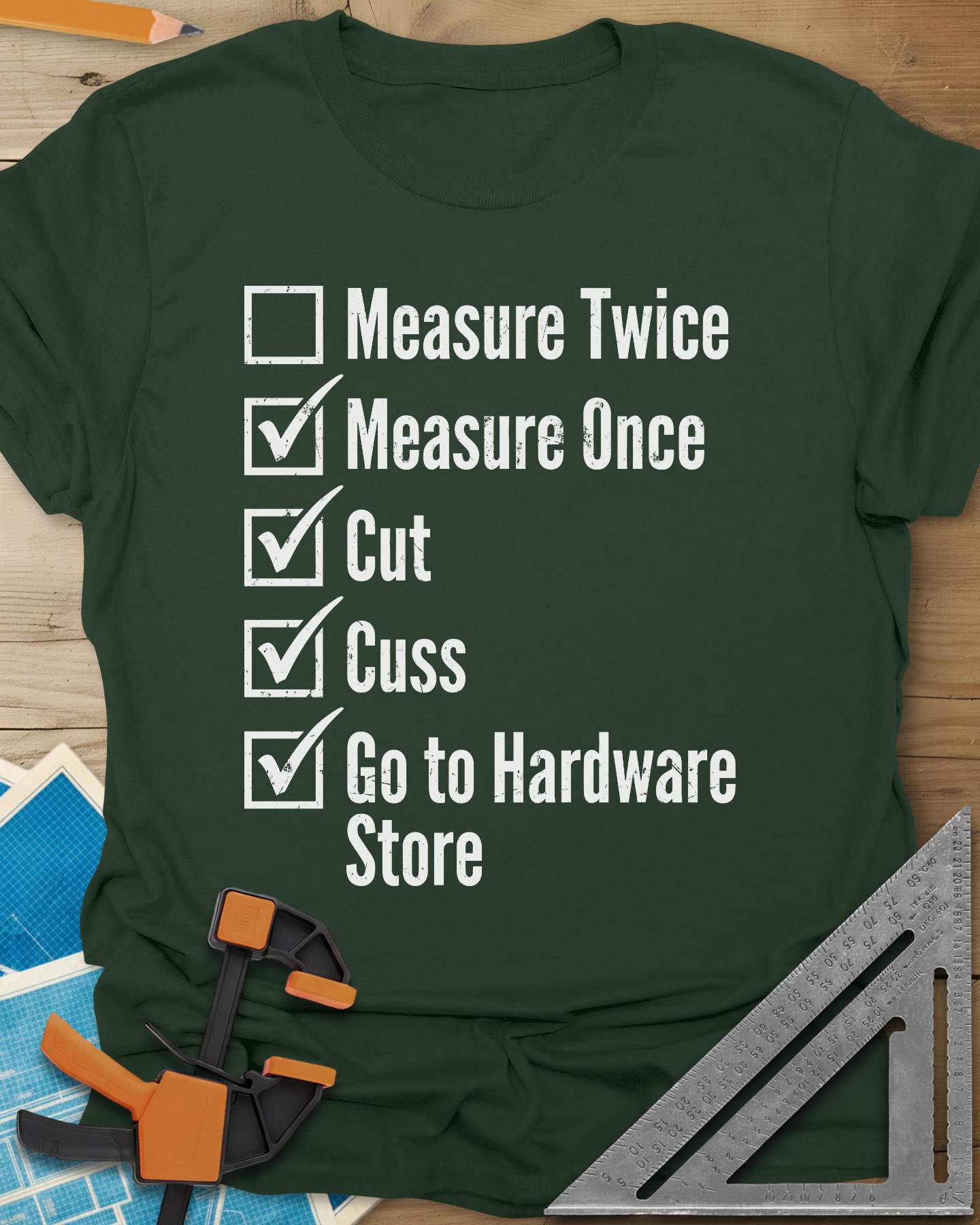 Measure Twice Checkbox Tee