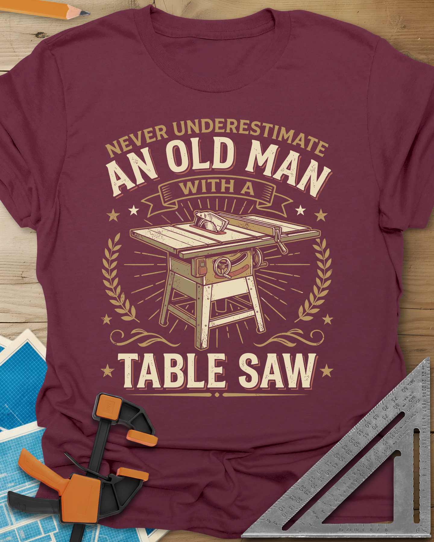 Old Man With A Table Saw Tee