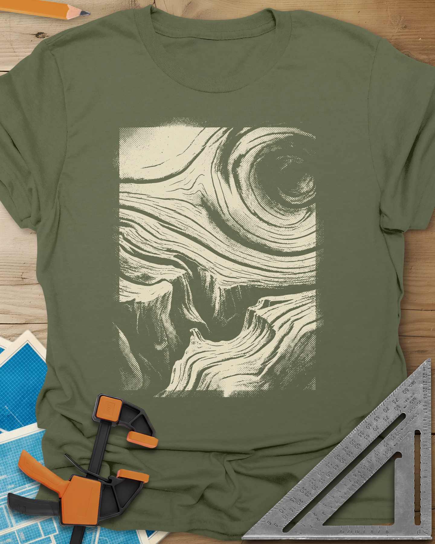 Wood Grain Skull Tee