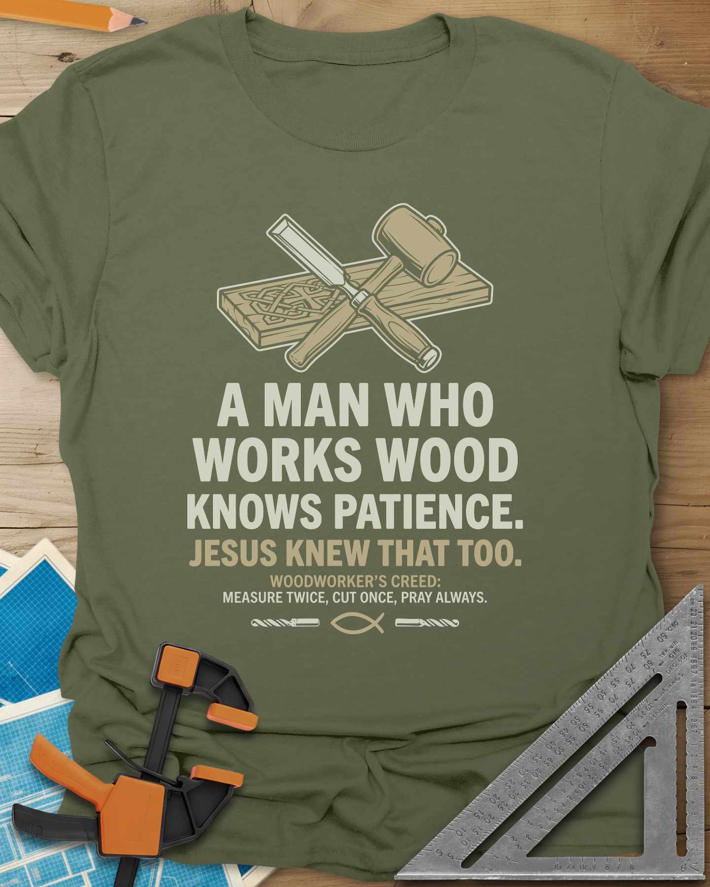 Works Wood Knows Patience Tee