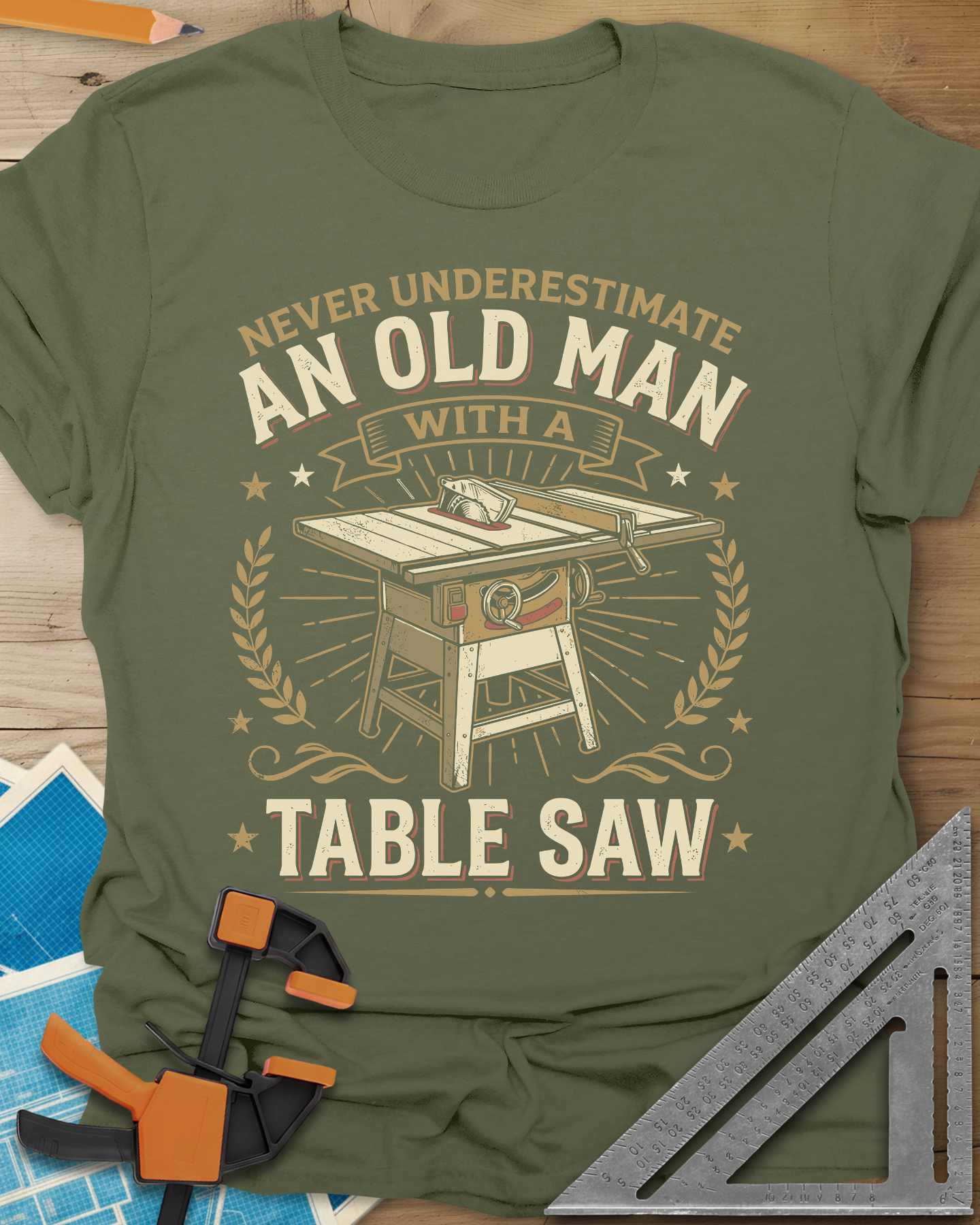 Old Man With A Table Saw Tee