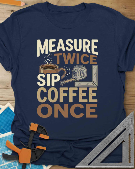 Measure Twice Sip Coffee Once Tee