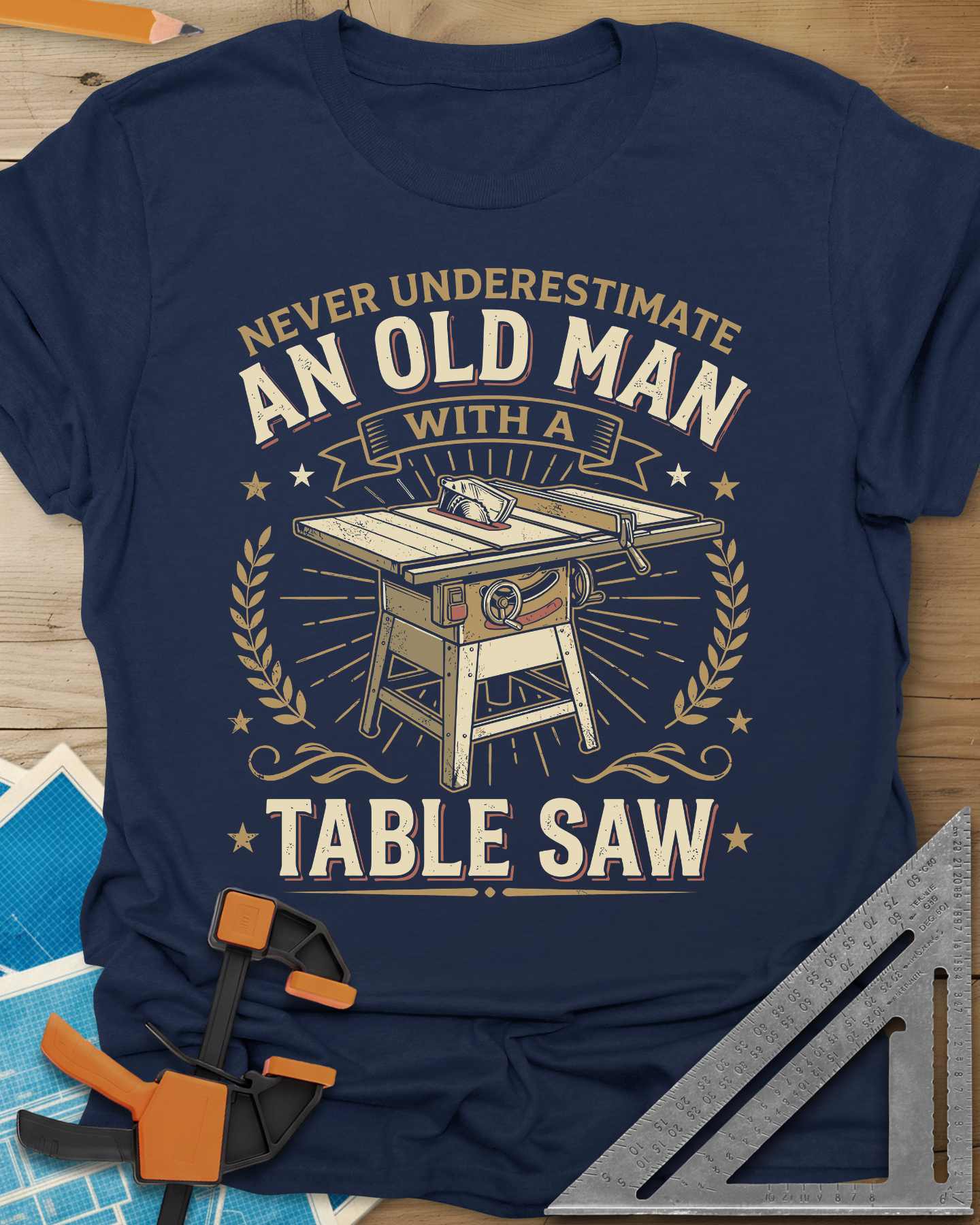 Old Man With A Table Saw Tee