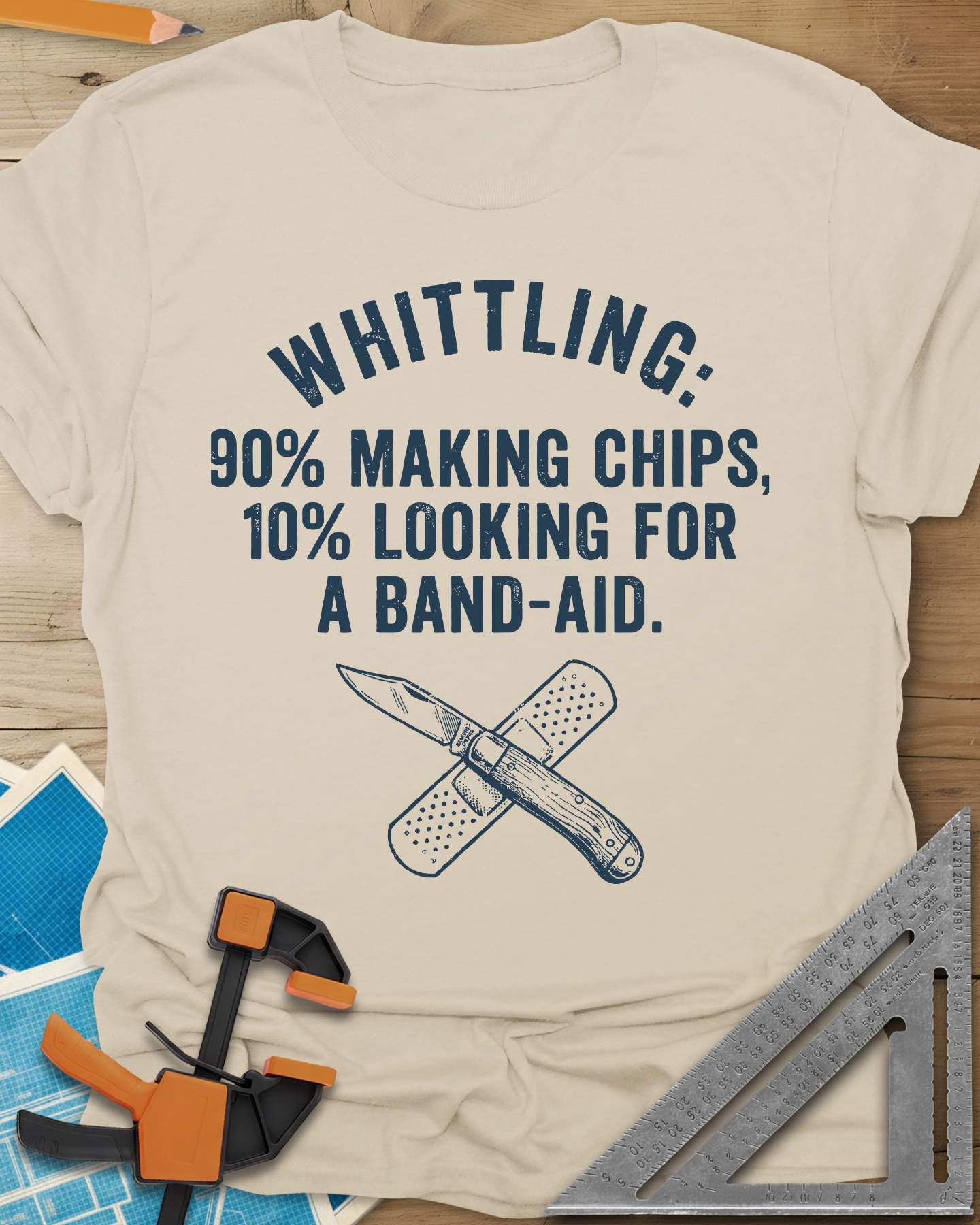 Whittling Band-Aid Tee