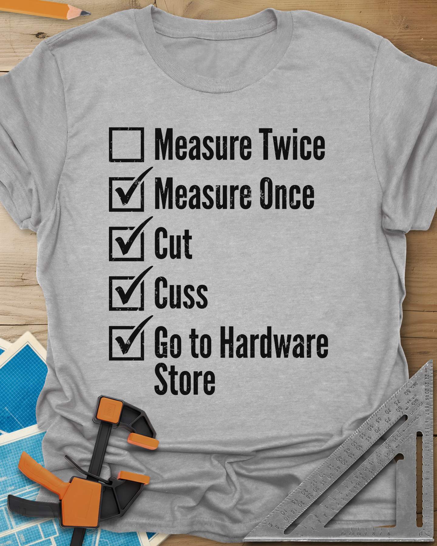 Measure Twice Checkbox Tee