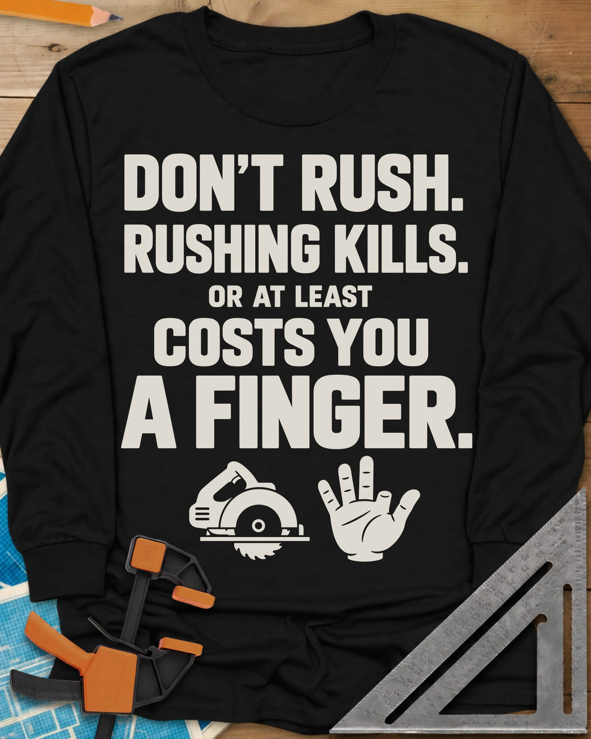 Rushing Kills Long Sleeve Tee - Black