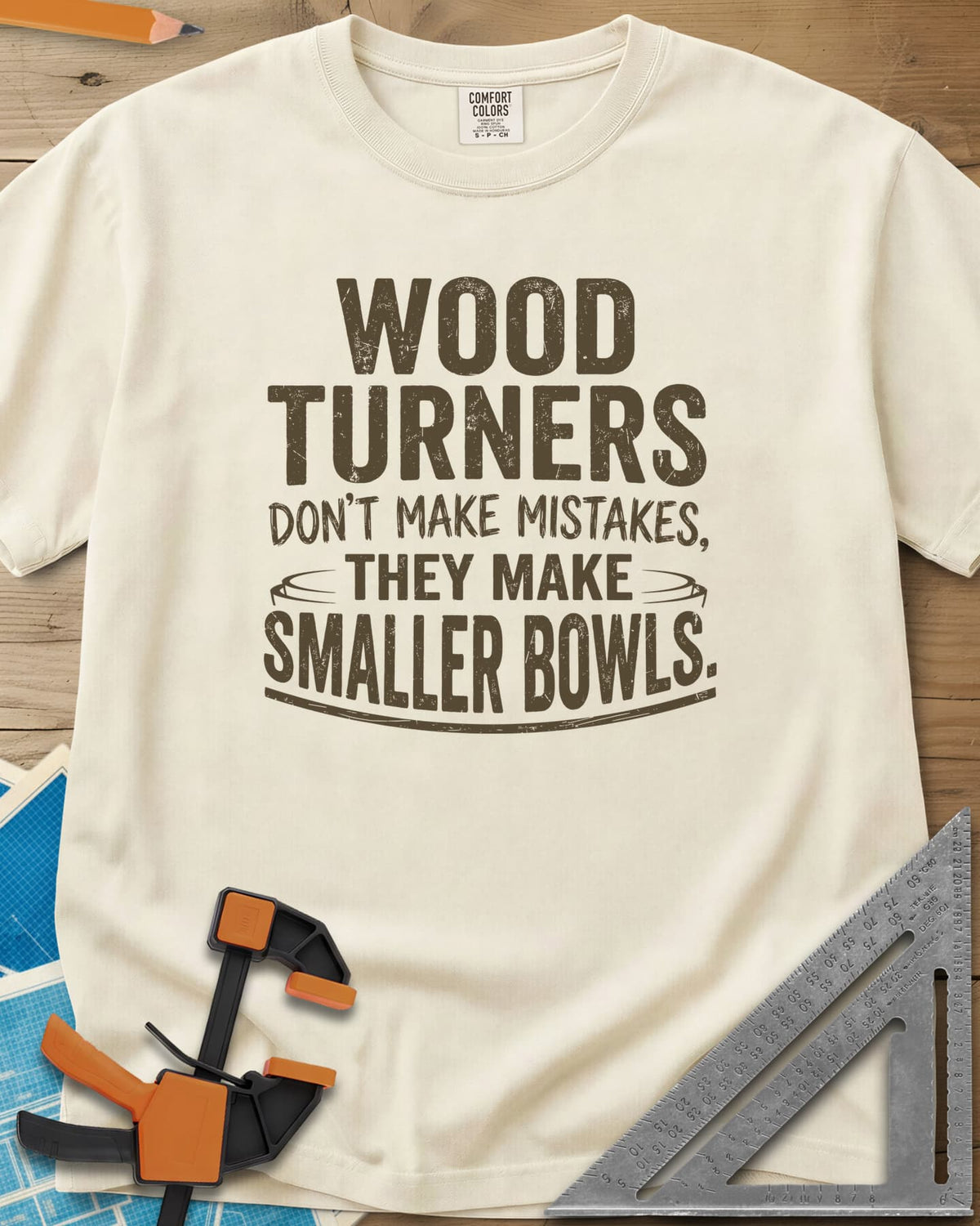 Smaller Bowls heavyweight tee in Ivory, a simple bowl outline curving around the last lines of text