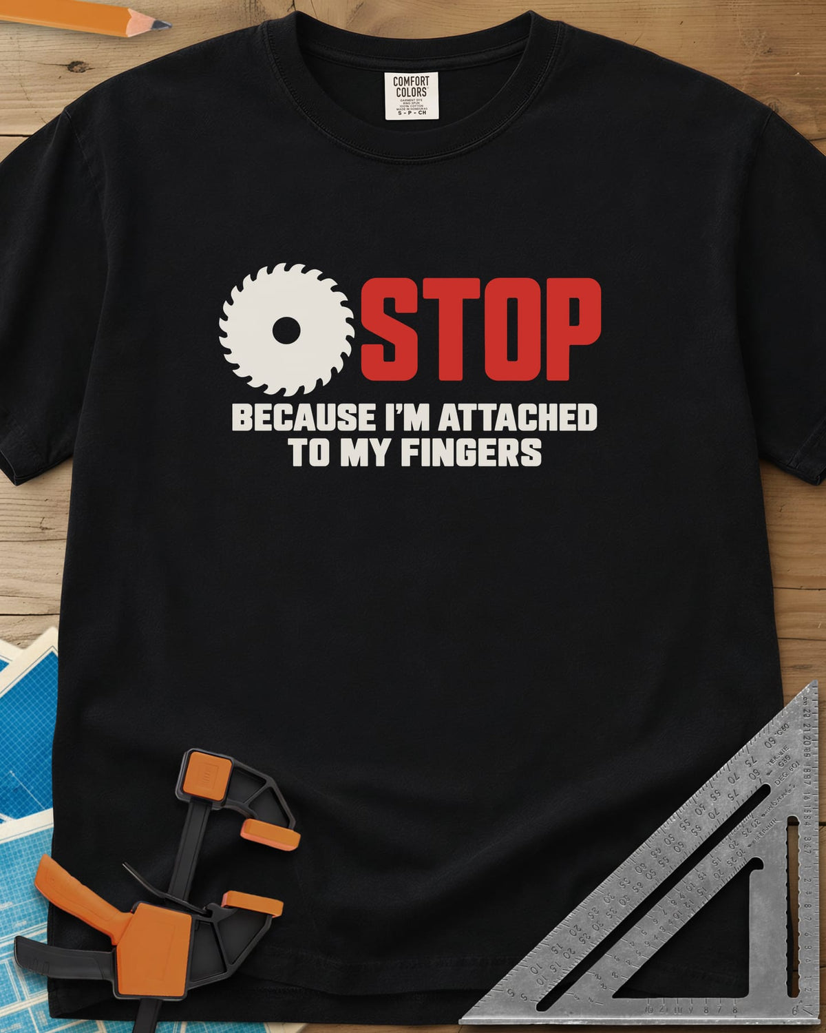 Stop Saw - Premium Heavyweight Tee - Black