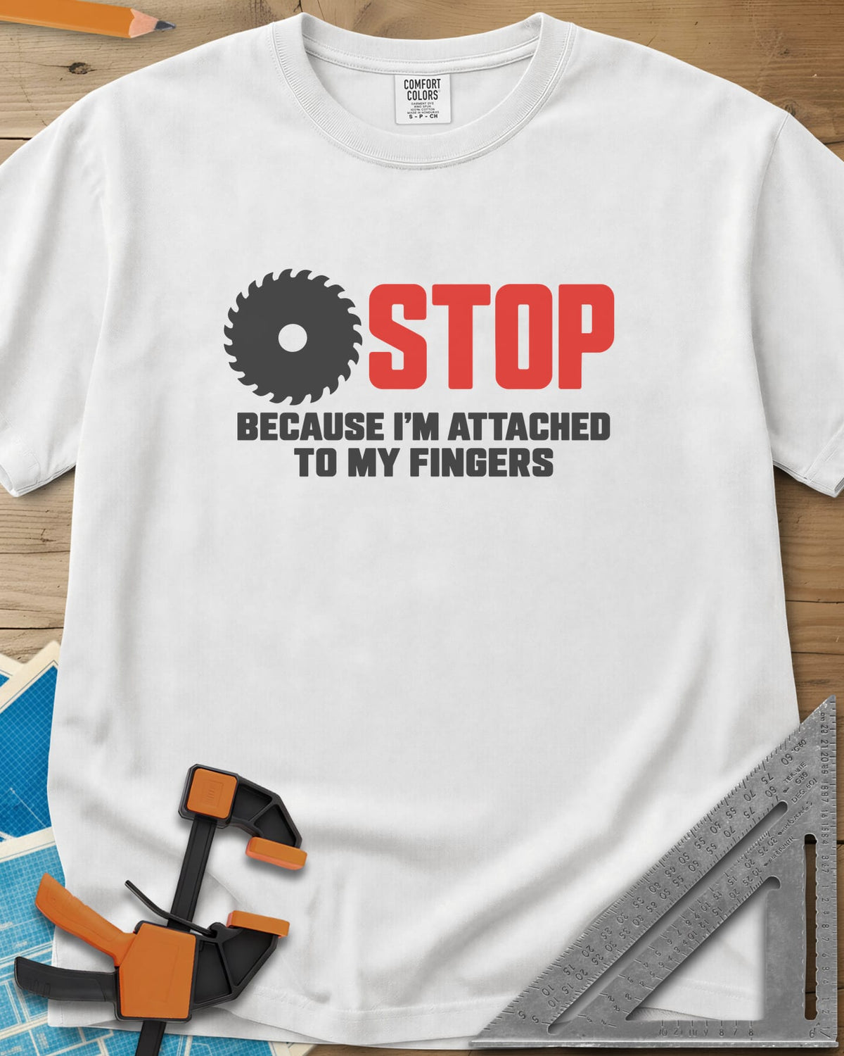 Stop Saw - Premium Heavyweight Tee - White